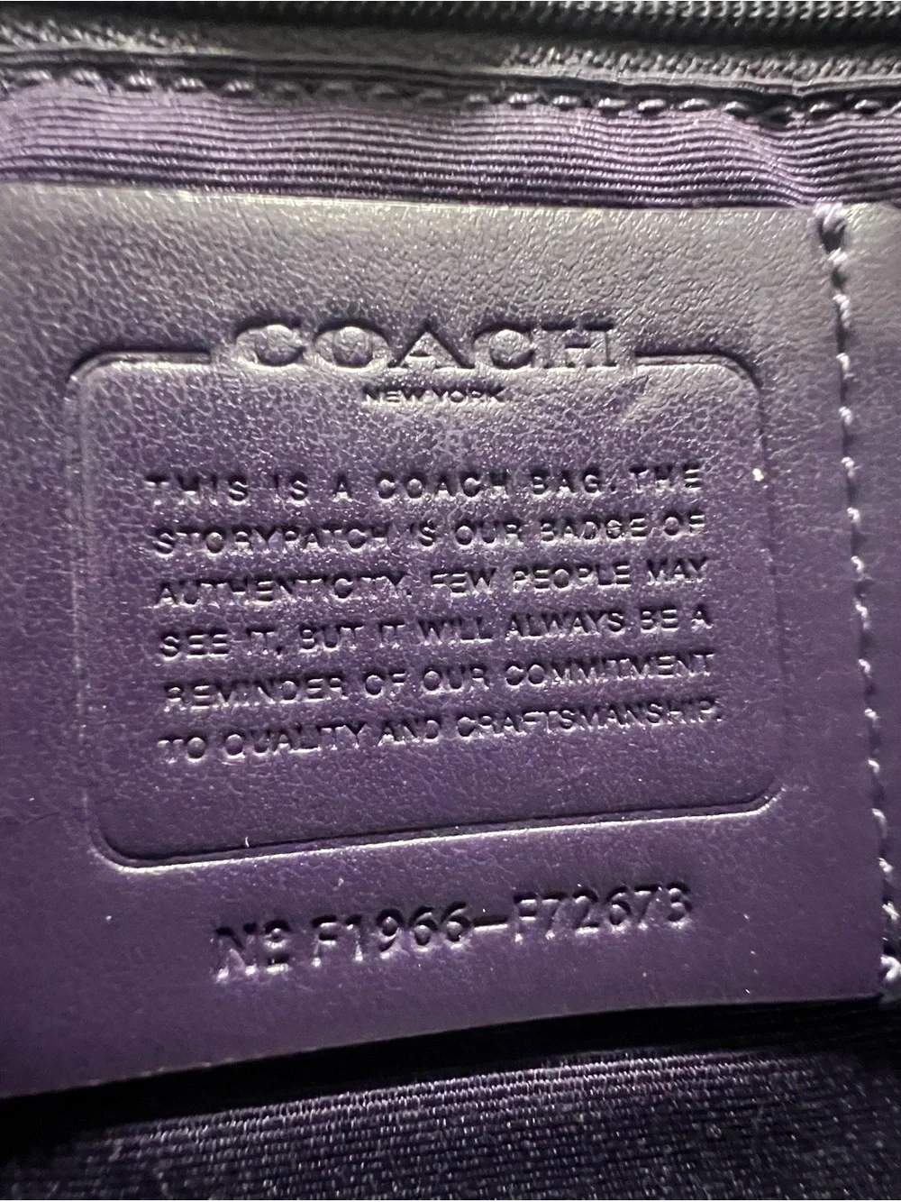 Coach Lilac Pebbled Leather Tote with Gold Logo